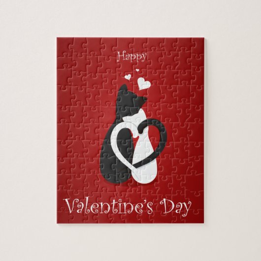 Cute Valentijnsdag Cats Love Legpuzzel (Verticaal)