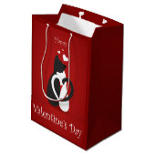Cute Valentijnsdag Cats Love Medium Cadeauzakje (Achterkant Gekanteld)
