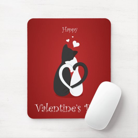 Cute Valentijnsdag Cats Love Muismat (Met muis)