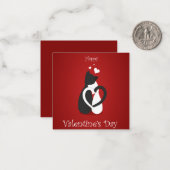 Cute Valentijnsdag Cats Love Notitiekaartje (Voorkant / Achterkant in situ)