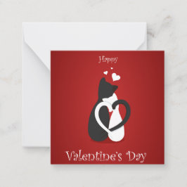 Cute Valentijnsdag Cats Love Notitiekaartje