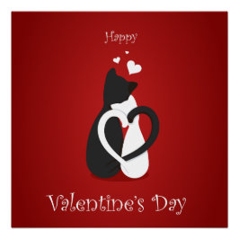 Cute Valentijnsdag Cats Love Perfect Poster