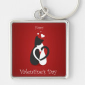 Cute Valentijnsdag Cats Love Sleutelhanger (Voorkant)