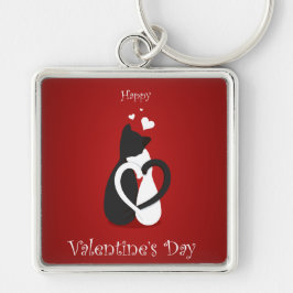 Cute Valentijnsdag Cats Love Sleutelhanger