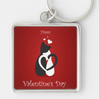 Cute Valentijnsdag Cats Love Sleutelhanger
