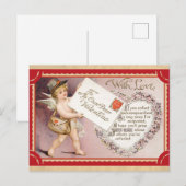 Cute  Valentijnsdag Cherub Mail Briefkaart (Voorkant / Achterkant)