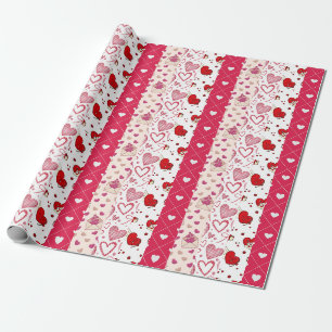 Cute Valentijnsdag Collage Cadeaupapier