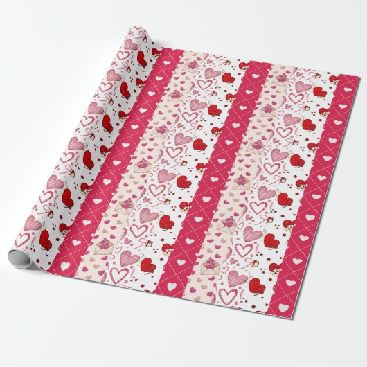 Cute Valentijnsdag Collage Cadeaupapier (Uitgerold)