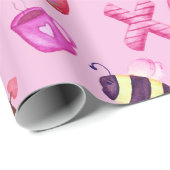 Cute Valentijnsdag Collage Pink Cadeaupapier (Rol Hoek)