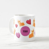 Cute Valentijnsdag Corgi Hondenliefhebber Gift Koffiemok (Voorkant links)