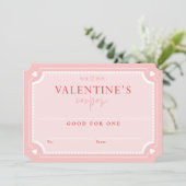 Cute  Valentijnsdag Coupon Voucher Kaart (Staand voorkant)