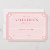 Cute  Valentijnsdag Coupon Voucher Kaart (Voorkant)