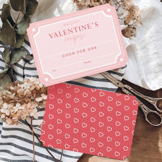 Cute  Valentijnsdag Coupon Voucher Kaart