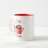 Cute Valentijnsdag Cupcake and Coffee Mok Couple (Voorkant links)