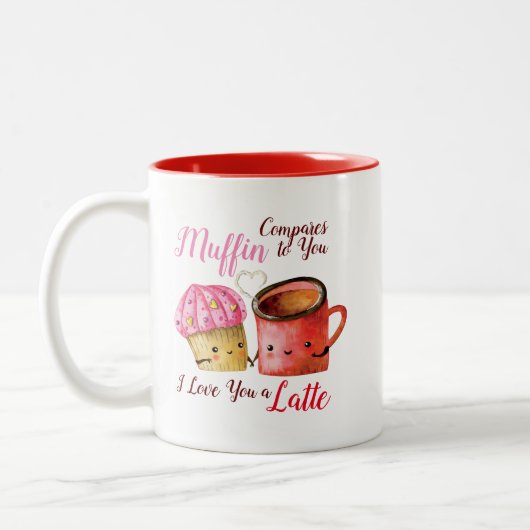 Cute Valentijnsdag Cupcake and Coffee Mok Couple (Links)