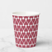 Cute Valentijnsdag Dark Red Heart Pattern Papieren Bekers (Links)