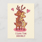 Cute Valentijnsdag Deer Pun I Love you Deerly Briefkaart (Voorkant)
