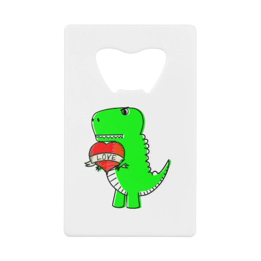 Cute Valentijnsdag Dinosaur Creditkaart Flessenopener (Voorkant)