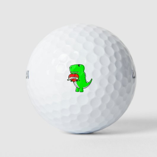 Cute Valentijnsdag Dinosaur Golfballen (Voorkant)