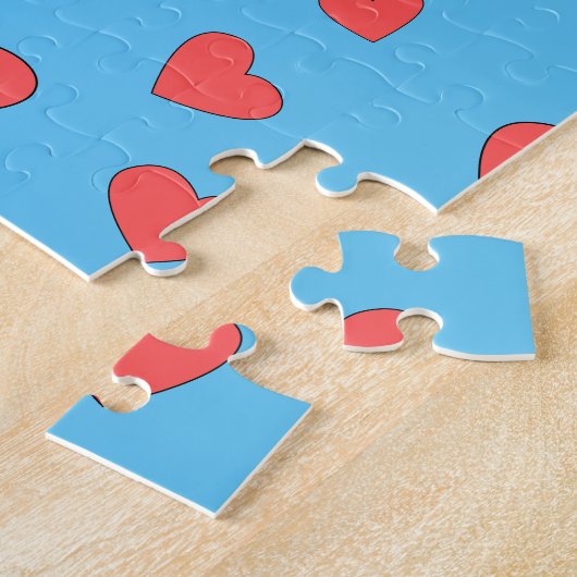 Cute Valentijnsdag Dinosaur Legpuzzel (Zijkant)