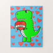 Cute Valentijnsdag Dinosaur Legpuzzel (Verticaal)