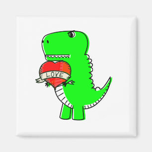 Cute Valentijnsdag Dinosaur Magneet