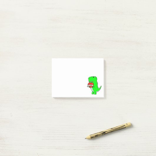 Cute Valentijnsdag Dinosaur Post-it Notes (Op bureau)