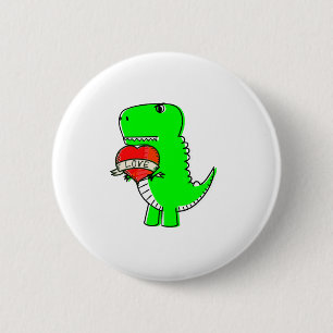 Cute Valentijnsdag Dinosaur Ronde Button 5,7 Cm