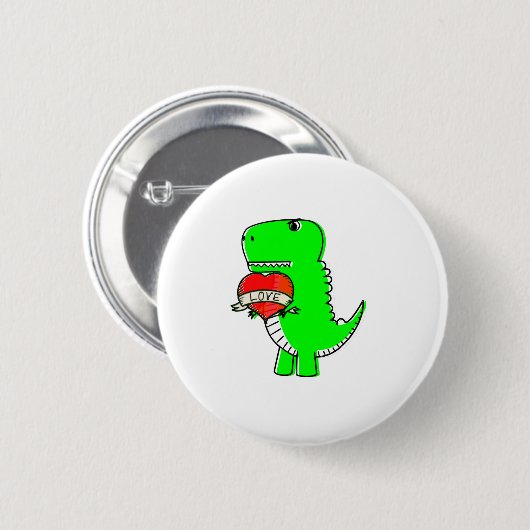 Cute Valentijnsdag Dinosaur Ronde Button 5,7 Cm (Voorkant /achterkant)