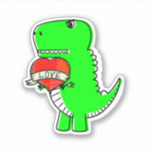 Cute Valentijnsdag Dinosaur Sticker (Voorkant)