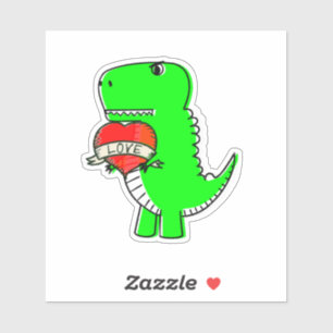 Cute Valentijnsdag Dinosaur Sticker