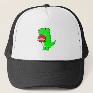 Cute Valentijnsdag Dinosaur Trucker Pet