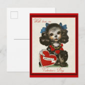 Cute  Valentijnsdag Dog Briefkaart (Voorkant / Achterkant)