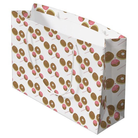 Cute Valentijnsdag Donut and Cake Pop Pattern Groot Cadeauzakje (Achterkant Gekanteld)