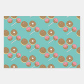 Cute Valentijnsdag Donut and Cake Pop Pattern Inpakpapier Vel (Voorkant 3)