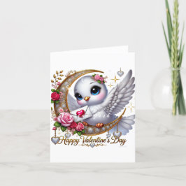 Cute Valentijnsdag Duif Vouwbare Kerstkaart Feestdagen Kaart
