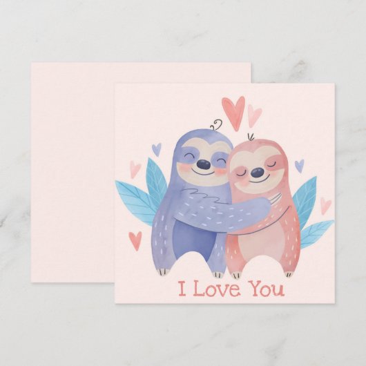 Cute Valentijnsdag Feestdagenkaart (Voorkant / Achterkant)