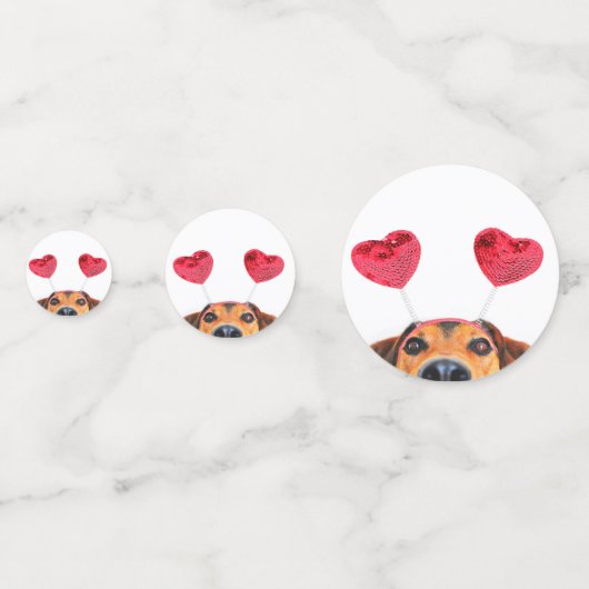 Cute Valentijnsdag Funny Dog Heart Headband Confetti (Achterkanten)