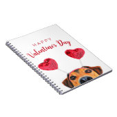 Cute Valentijnsdag Funny Dog Heart Headband Notitieboek (Rechterzijde)