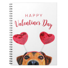 Cute Valentijnsdag Funny Dog Heart Headband Notitieboek