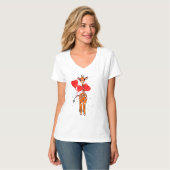 Cute Valentijnsdag giraffe hartballonnen  T-shirt (Voorkant volledig)
