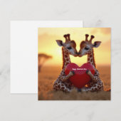 Cute Valentijnsdag Giraffen  Feestdagenkaart (Voorkant / Achterkant)