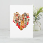 Cute Valentijnsdag Golden Retriever Dog Heart Pup Aankondiging (Staand voorkant)