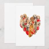 Cute Valentijnsdag Golden Retriever Dog Heart Pup Aankondiging (Voorkant / Achterkant)