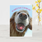 Cute Valentijnsdag Golden Retriever Kiss Kaart (Gele Bloem)