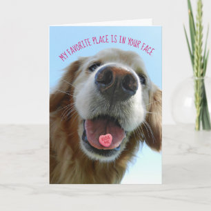 Cute Valentijnsdag Golden Retriever Kiss Kaart