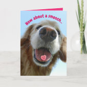 Cute Valentijnsdag Golden Retriever Pooch Smooch Kaart (Voorkant)