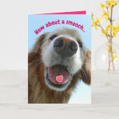 Cute Valentijnsdag Golden Retriever Pooch Smooch Kaart (Gele Bloem)