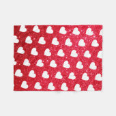 Cute Valentijnsdag Heart Pattern Red Fleece Deken (Voorkant (Horizontaal))
