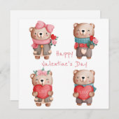 Cute Valentijnsdag Holiday Card Feestdagenkaart (Voorkant / Achterkant)